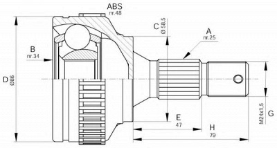 OPEN PARTS cvj559310 -  Шарнирный комплект, приводной вал